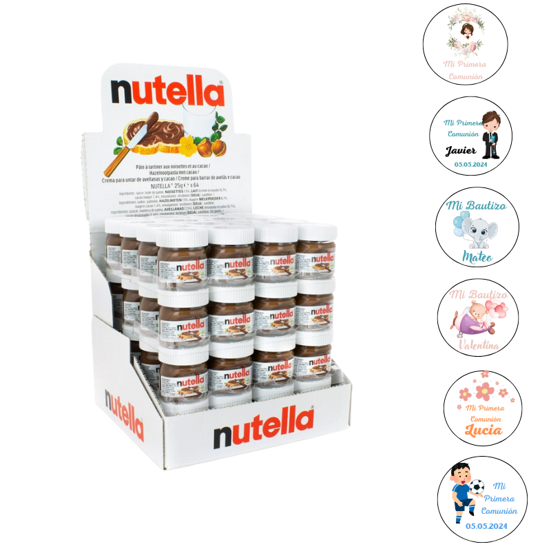 Mini Nutella Personalizada 25 gr 64 UDS