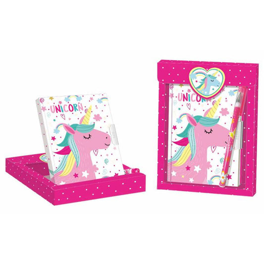 Set de regalo Bolígrafo y Diario Unicornio