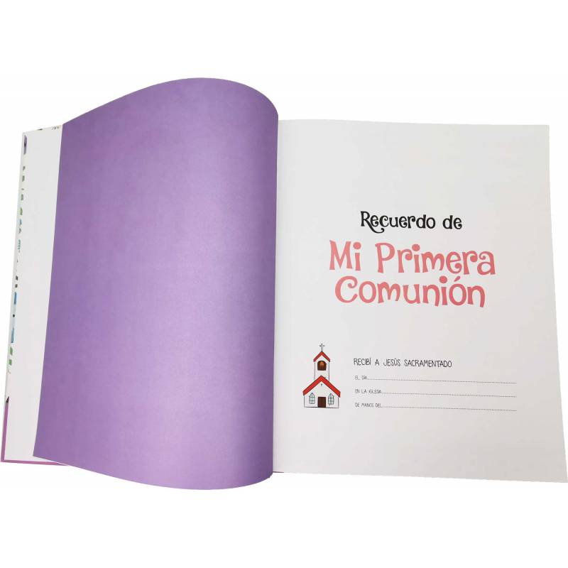 Maletín con Libro de Firmas Mi primera Comunión Rosa